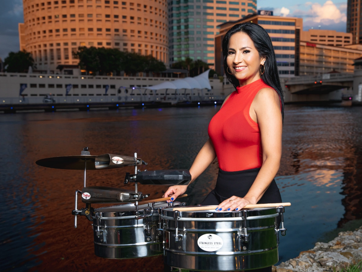 Elisabeth Timbal with Downtown Tampa in the background.