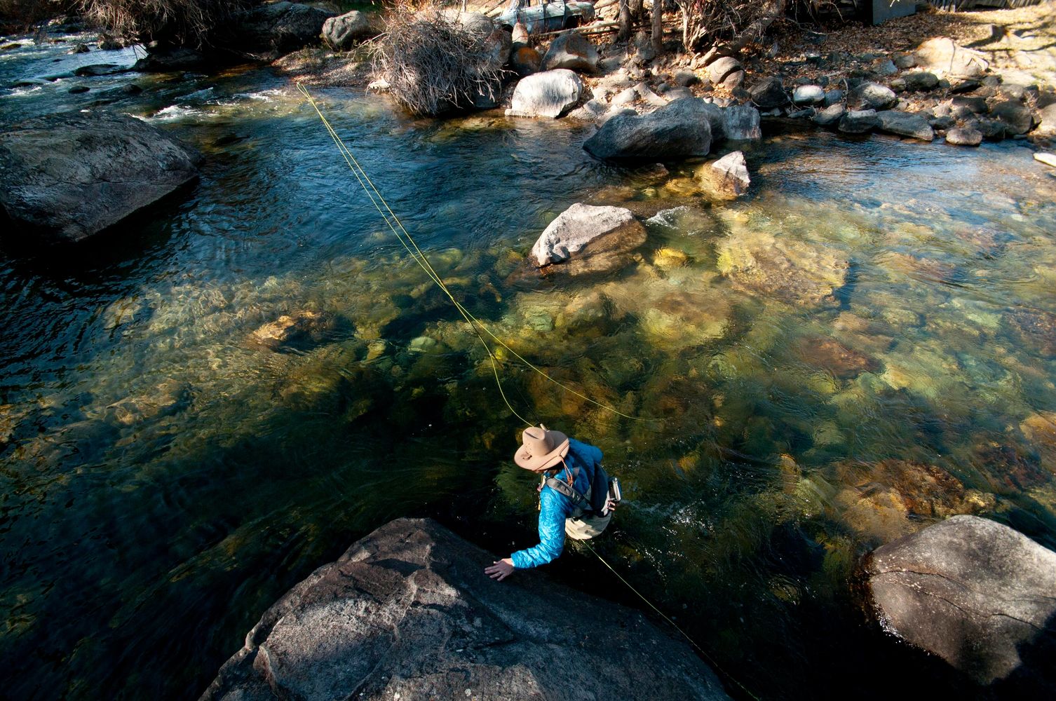 Molly Semenik of tie the knot fly fishing instruction fly fishing casting lessons.