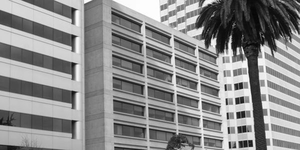 Exterior of Lake Merritt Business District Office Buildings Across from Snow Park