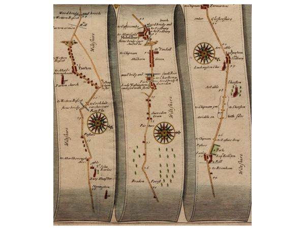 Closeup of the John Ogilby map 
