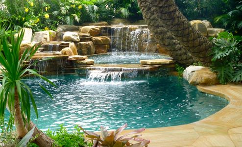 Pool waterfalls in Florida 