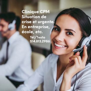 Gestion de crise, intervention en crise, intervention psychologique  Tél/Texto: 514.813.2986