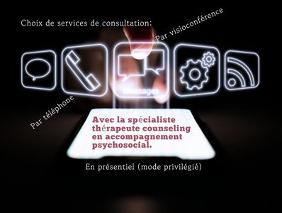 1. Consultation en présentiel. Ce mode est privilégié 2. visioconférence 3. téléphone  