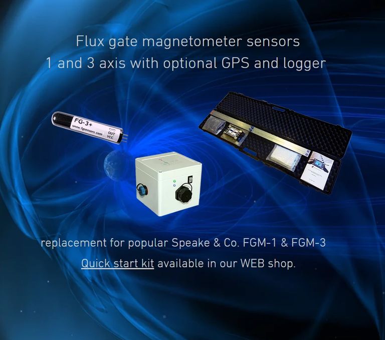 Flux gate magnetometer sensors 1 and 3 axis with optional GPS and logger replacement for popular Spe