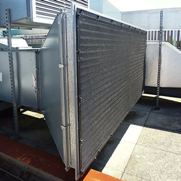 Air filter screen on AHU air handling unit air intake