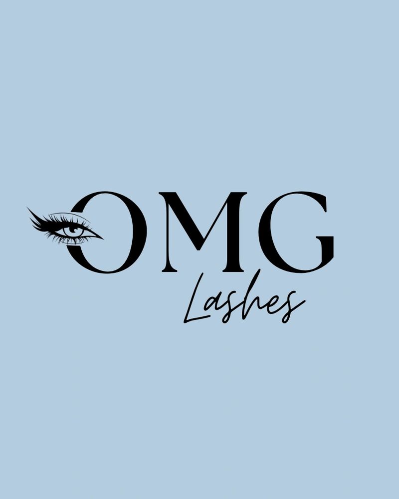 Logo for OMG Lashes by Olga Galvez 