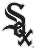 Chicago White Sox logo. "Pirate" font, black letters vertically spelling out "SOX." 
