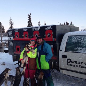 TIM AND MONICA DOG TRUCK AND PUPPIES 