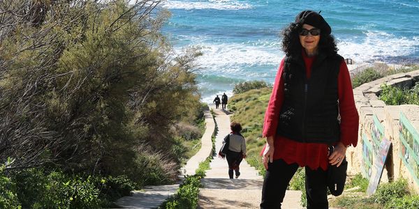 Dr. Elizabeth-Anne Stewart at Ghahn Tuffieha Bay, Malta