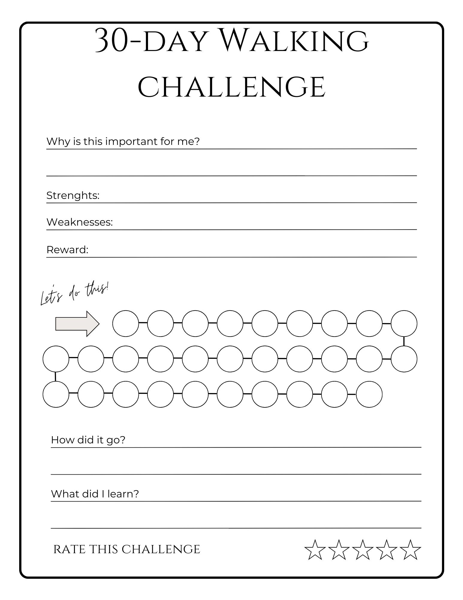 30 Day Walking Challenge
