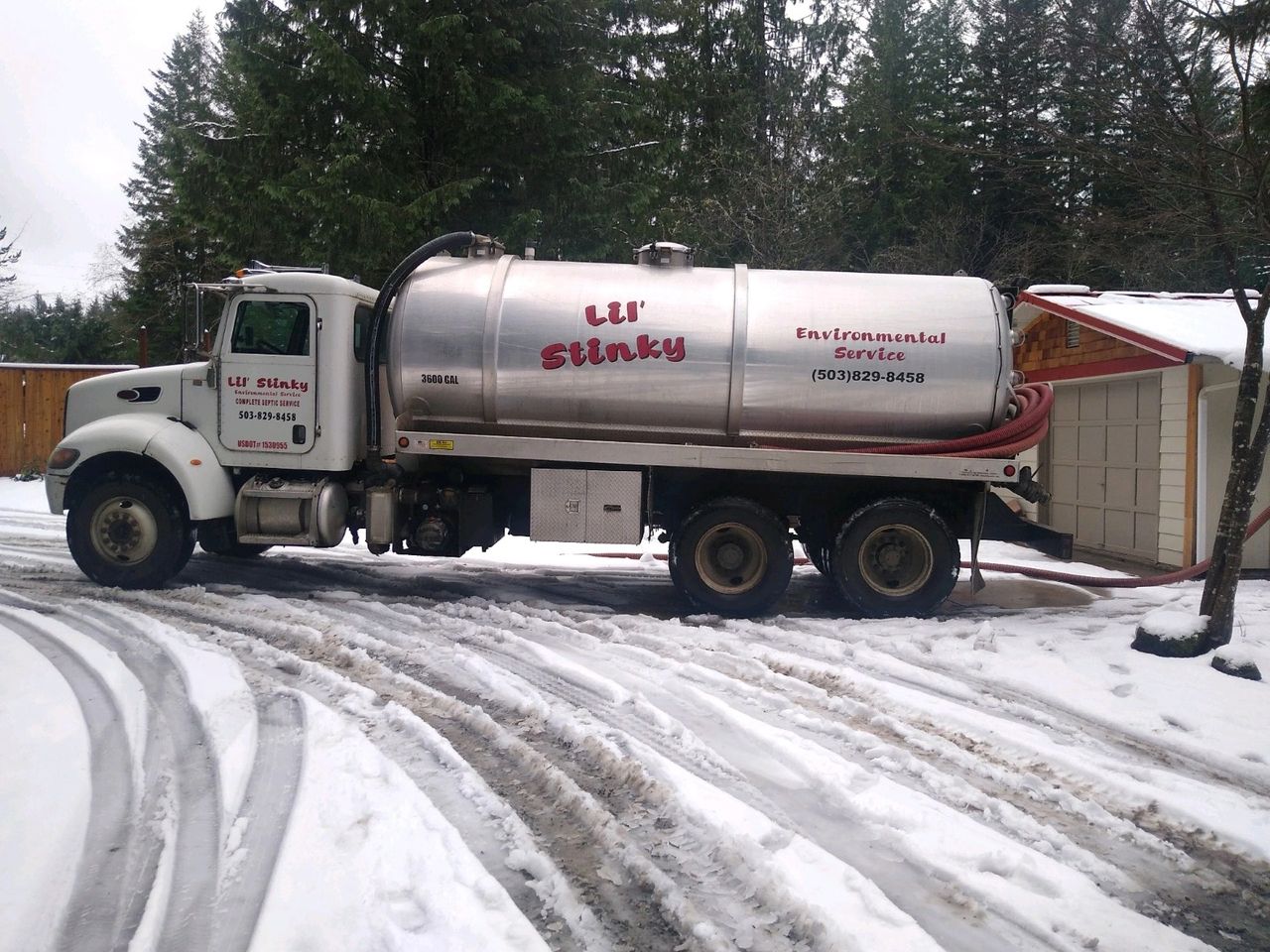 Lil Stinky Septic Truck in the Snow Lil Stinky Septic Truck in the Snow