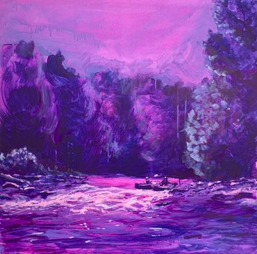 Anticipation, 30x30, acrylic on panel, 2022