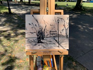 Forsyth On-Site Two, 8x10 inches, acrylic on canvas panel, 2022 