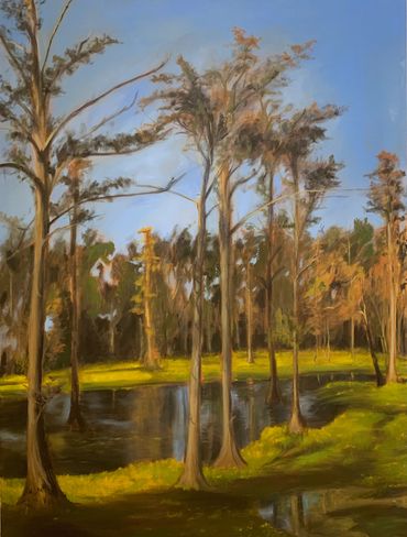 Plum Bayou, 42x36 inches, oil on canvas, 2022 