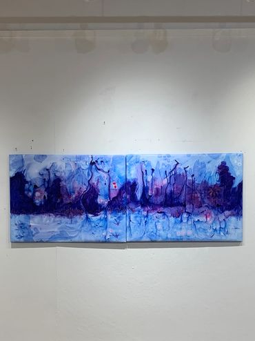 Untitled, 27x36 inches each, acrylic on Yupo