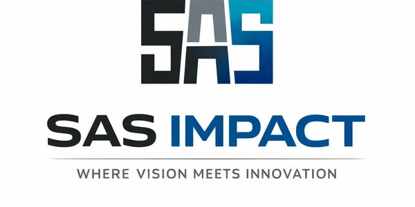 Logo for SAS Impact with tagline about vision and innovation.