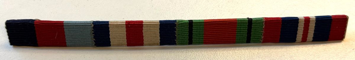 British Military Issue World War II WWII Four Ribbon Medal Ribbon Bar