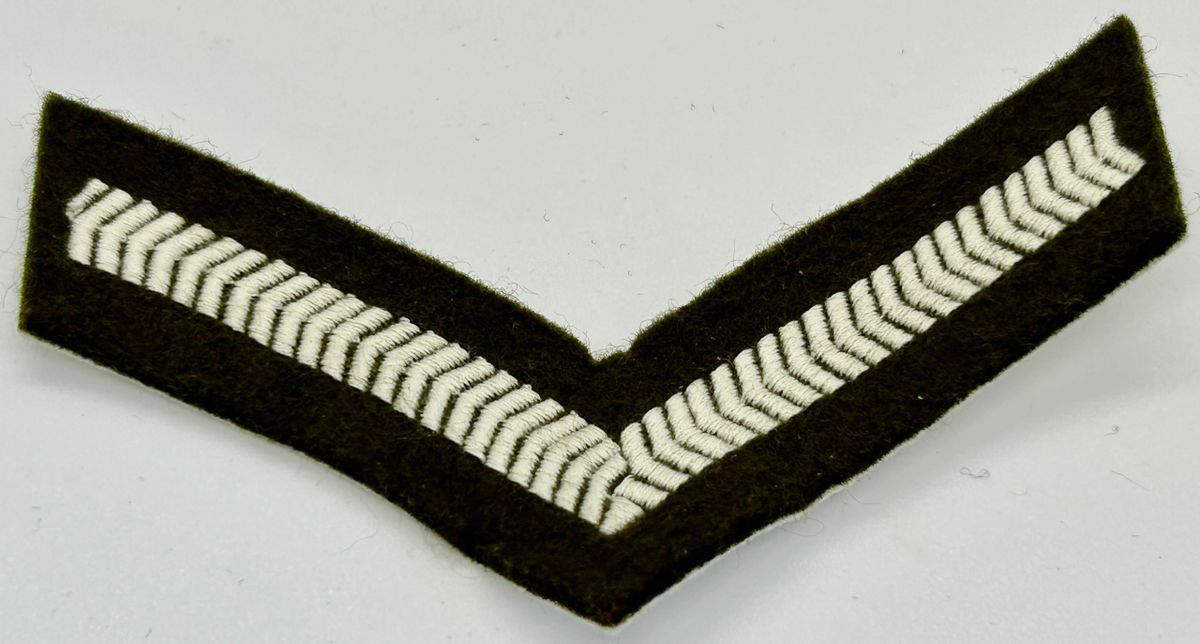 British Military Issue Olive Green White Lance Corporal Rank Patch Insignia