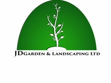 Logo of JD Garden & Landscaping Ltd with a stylized plant and green background.
