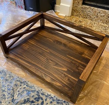 Custom dog bed for a Casper Dog Bed by Gator Bill Furnishings.