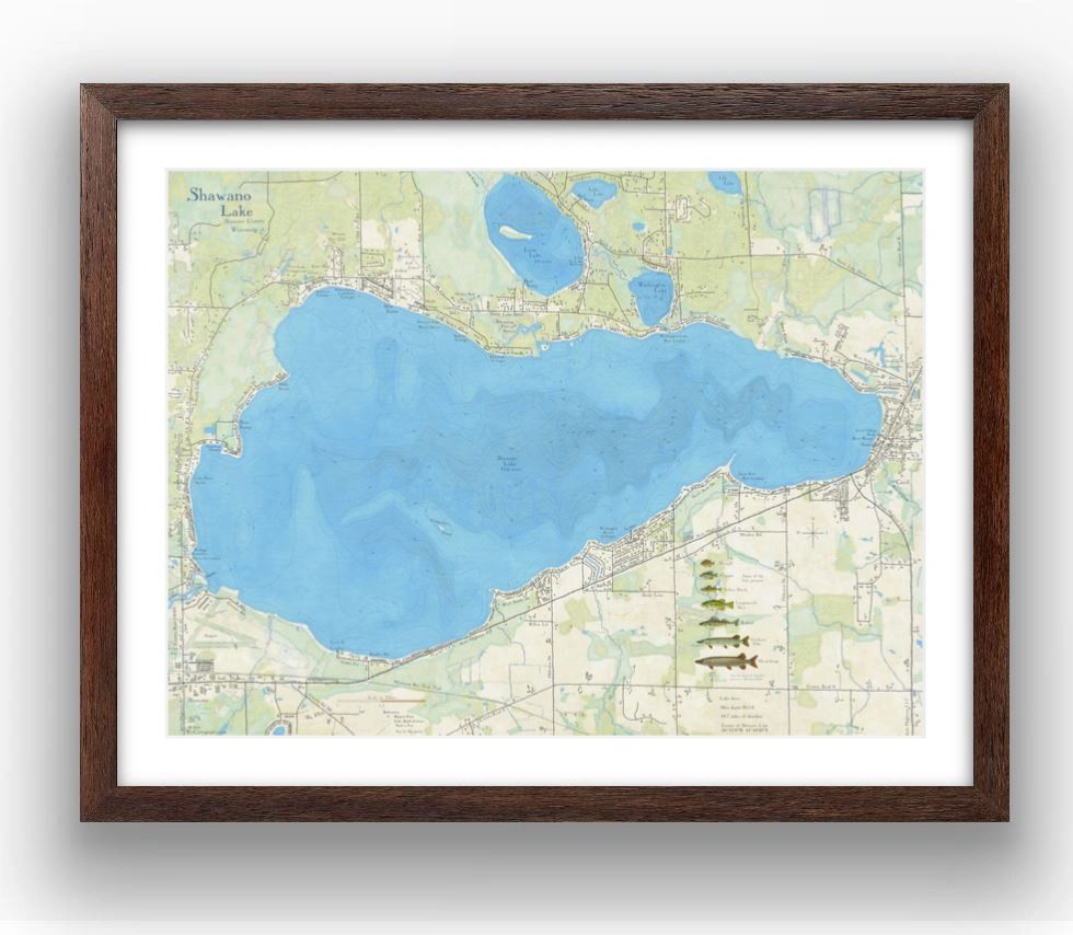 New Map of Shawano Lake, Loon Lake and surrounding area