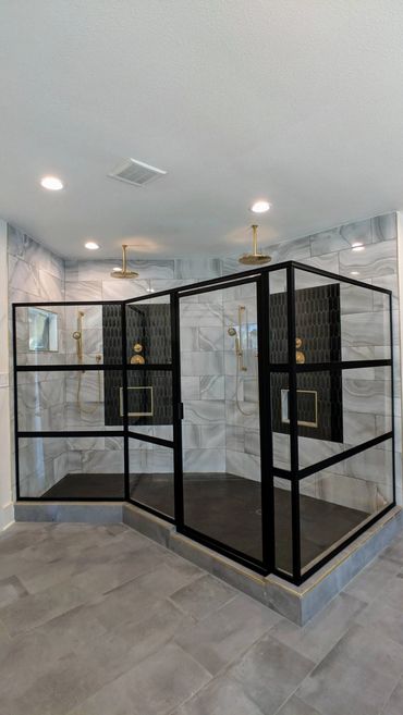 Dual shower head, custom bath