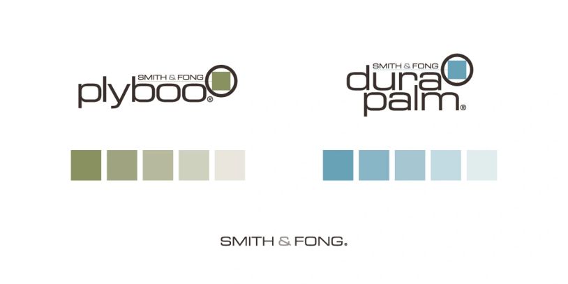 Two brand logos with color palettes from Smith &amp; Fong.