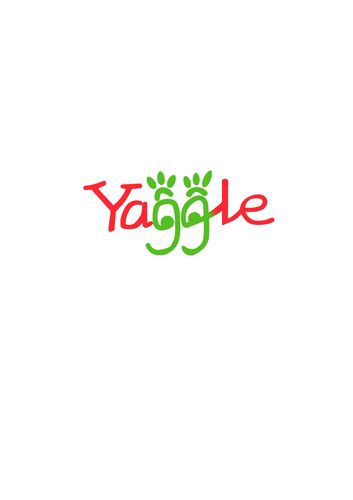 Colorful logo with red and green letters and animal paw prints.