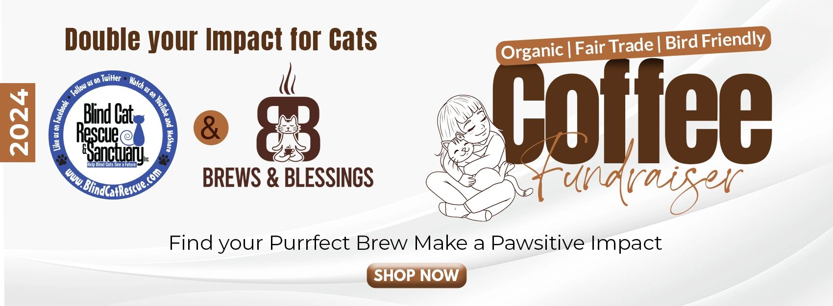 Support Blind Cat Rescue & Sanctuary by buying organic coffee