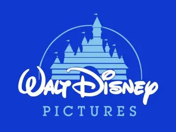 Classic Walt Disney Pictures logo with castle on blue background.