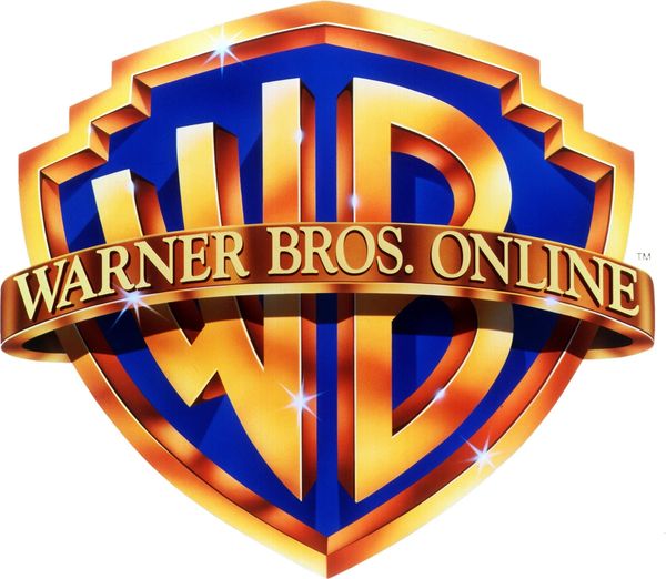 Warner Bros. Online logo with blue and gold shield design.