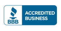 Better Business Bureau (BBB) Accredited Business logo in blue, symbolizing trust and reliability