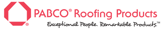 PABCO Roofing Products logo in red and black with tagline 'Exceptional People. Remarkable Products'