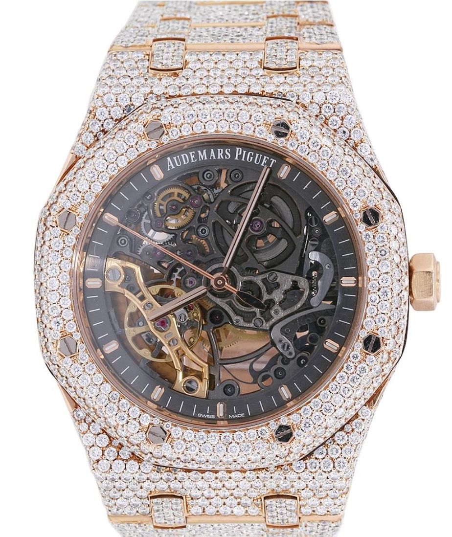 Audemars Piguet Royal Oak Rose Gold Skeleton 41MM Diamond Watch 23.5 Ct