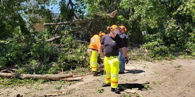 Mahaska CERT's debris removal (chainsaw) team assists after the 2020 derecho in Tama County, IA