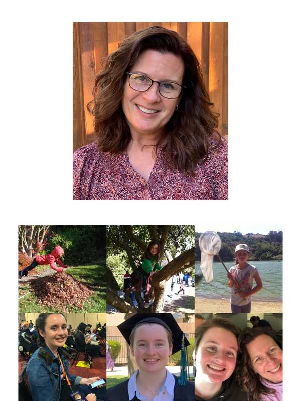 Photo of Melissa and a collage of her child over the years who has ADHD