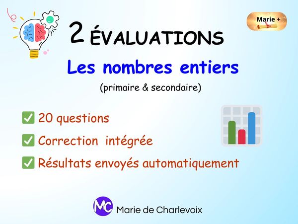 2 évaluation sur les nombres entiers Marie de Charlevoix
