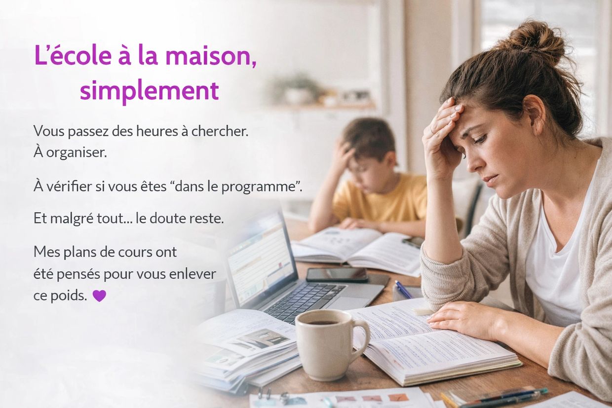 parent débordé école à la maison organisation apprentissage enfant Marie de Charlevoix
