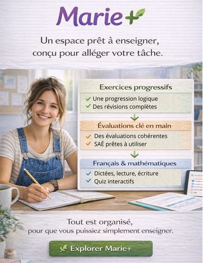abonnement Marie ressources français mathématiques exercices évaluations dictées Marie de Charlevoix