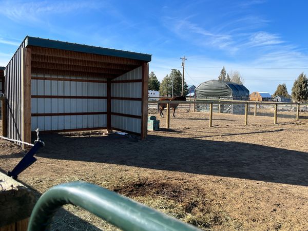 Dry lot shelter.