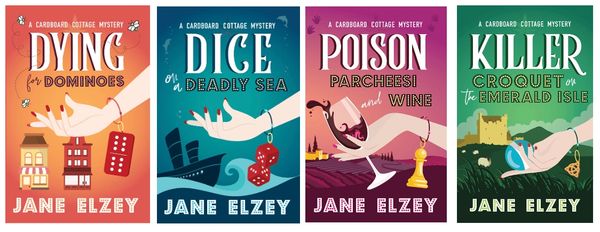 Four books in the Cardboard Cottage Mystery series by Jane Elzey