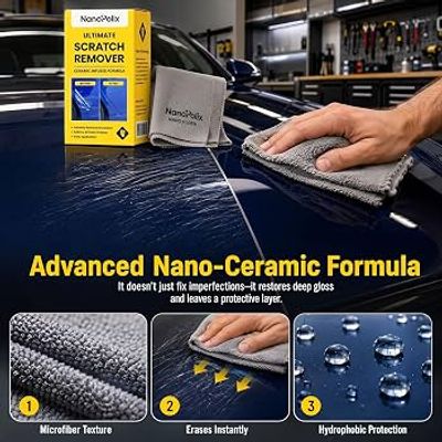 NanoPolish scratch remover restoring car surface.