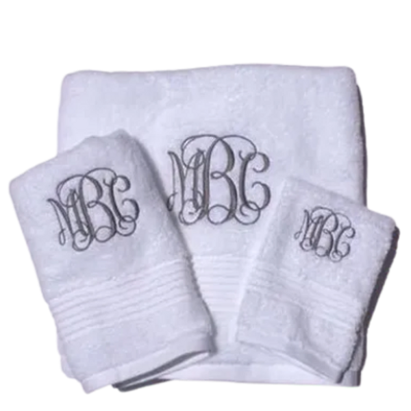 Monogrammed towels with your initials embroidered. 