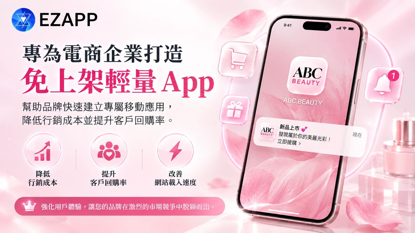 EZAPP打造輕量電商App，提升品牌競爭力。