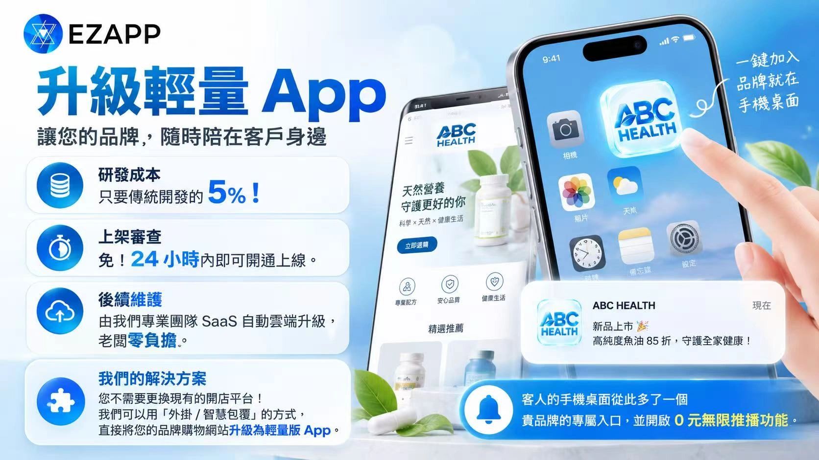 EZAPP升級輕量App，品牌隨時陪伴客戶。