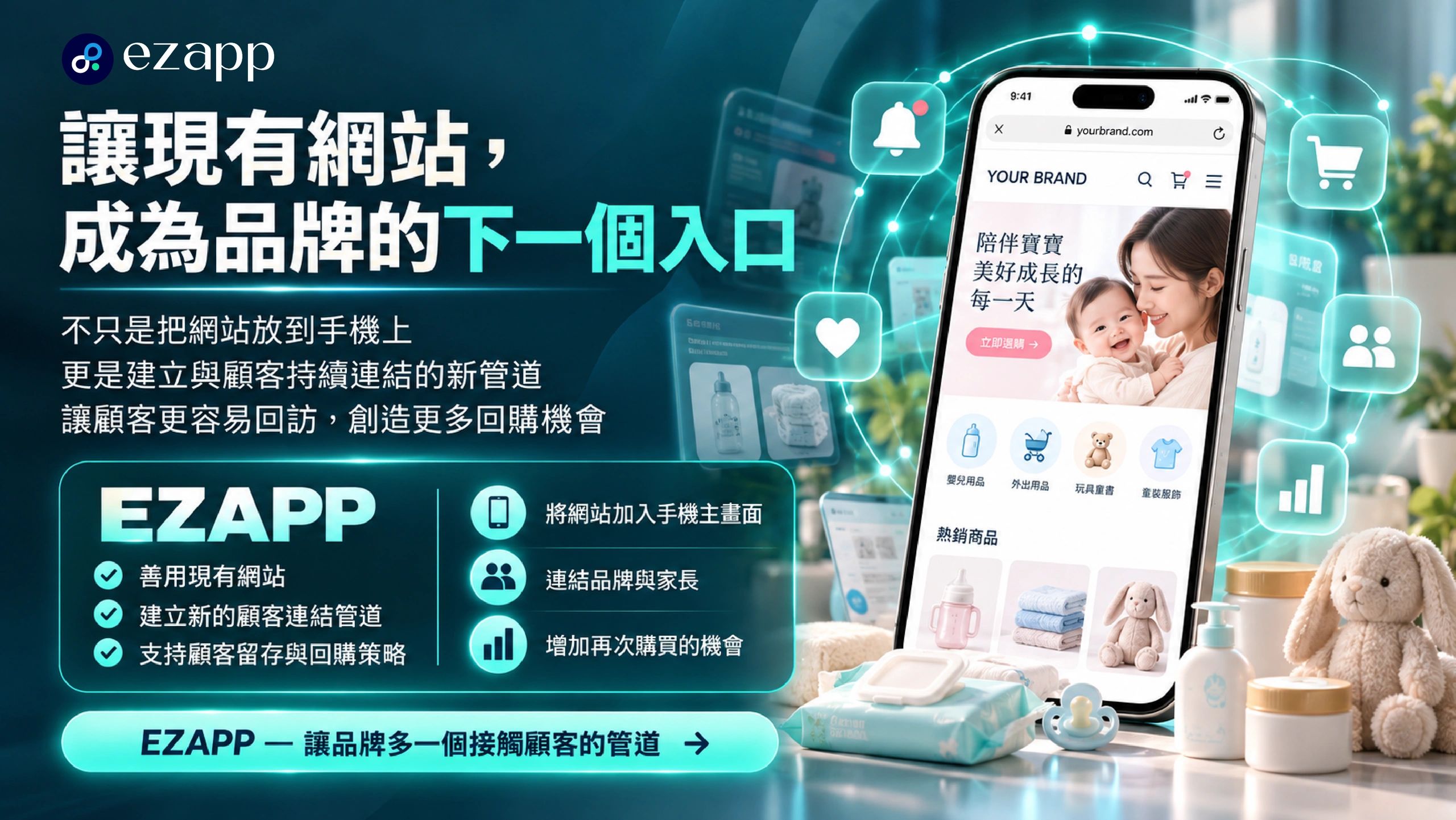 EZAPP推動品牌網站成為顧客新入口。