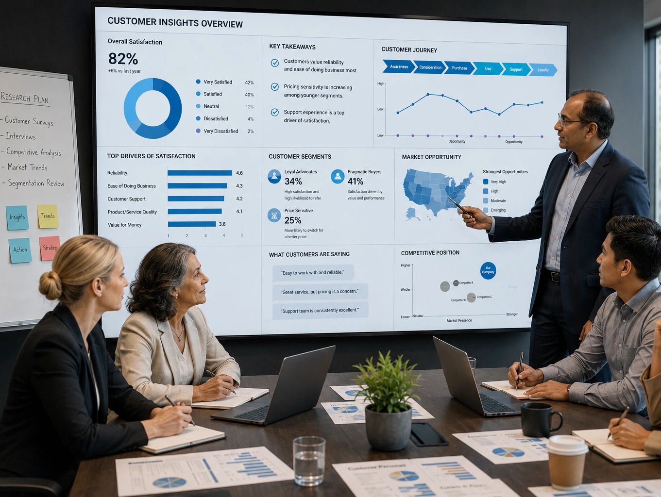 Consumer insights consulting and market trend analysis meeting