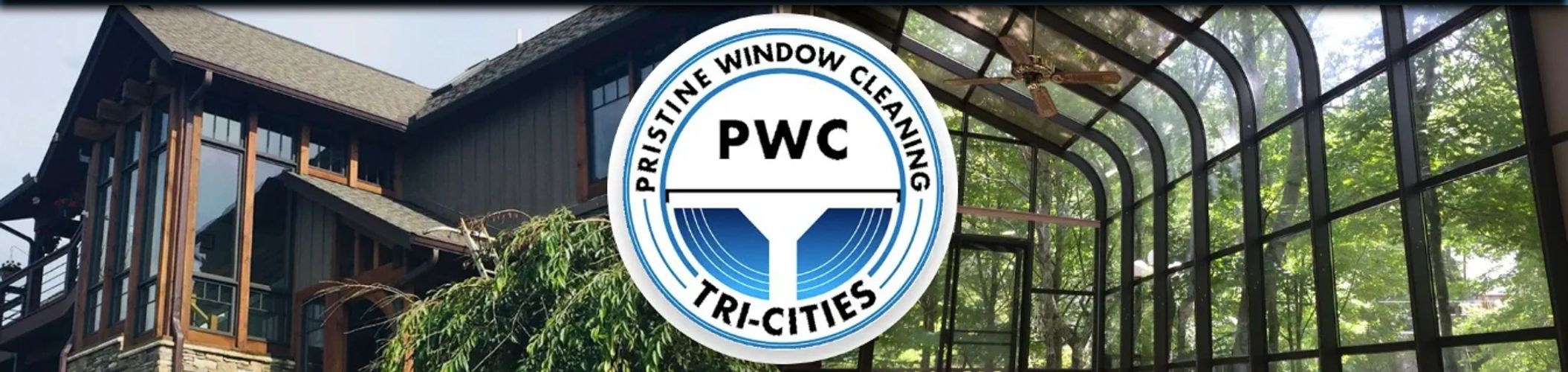 Custom glass home enclosure and wood frame – Tri-Cities TN | Pristine Window Cleaning logo