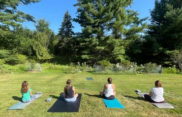 Backyard yoga class with best friends from college.