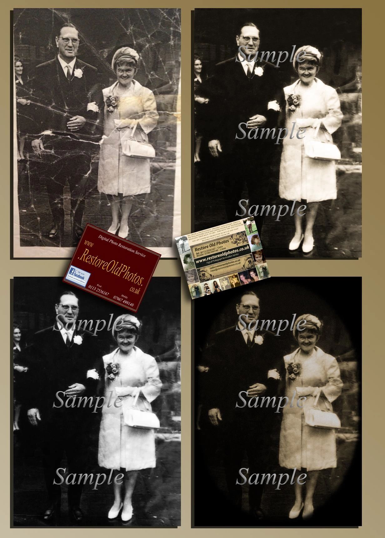 1950s black and white photograph before and  after samples